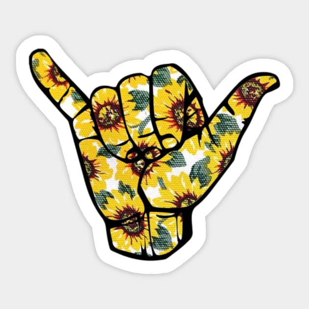 Sunflower Shaka Hand Sticker by lolsammy910